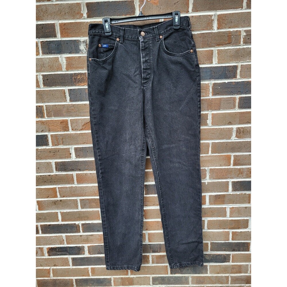 VTG Men's Lee Denim Button Fly Jeans Size 34x34 Made in USA Faded Black